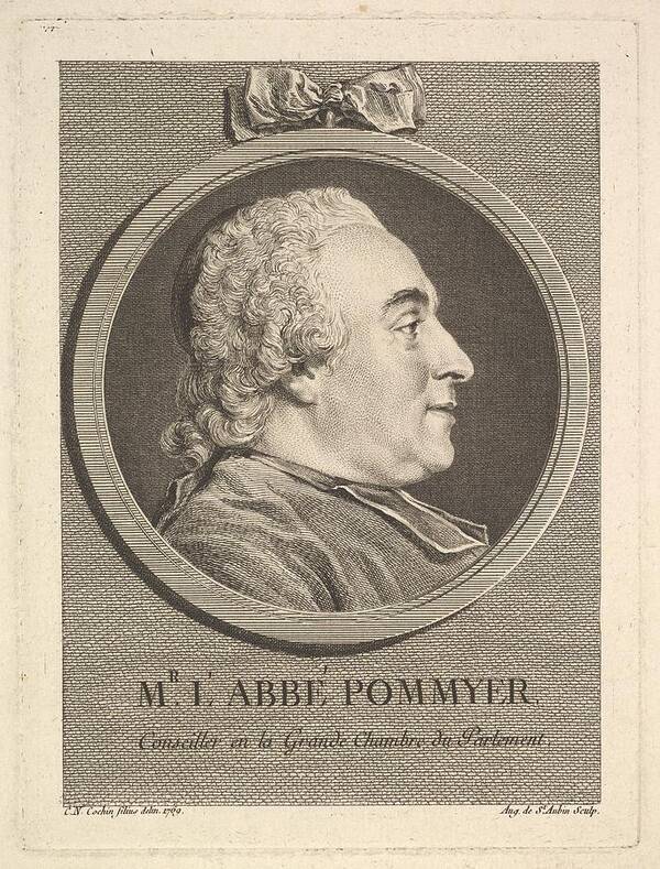 Cochin Art Print featuring the drawing Portrait Of Labb Pommyer #1 by Augustin de Saint-Aubin