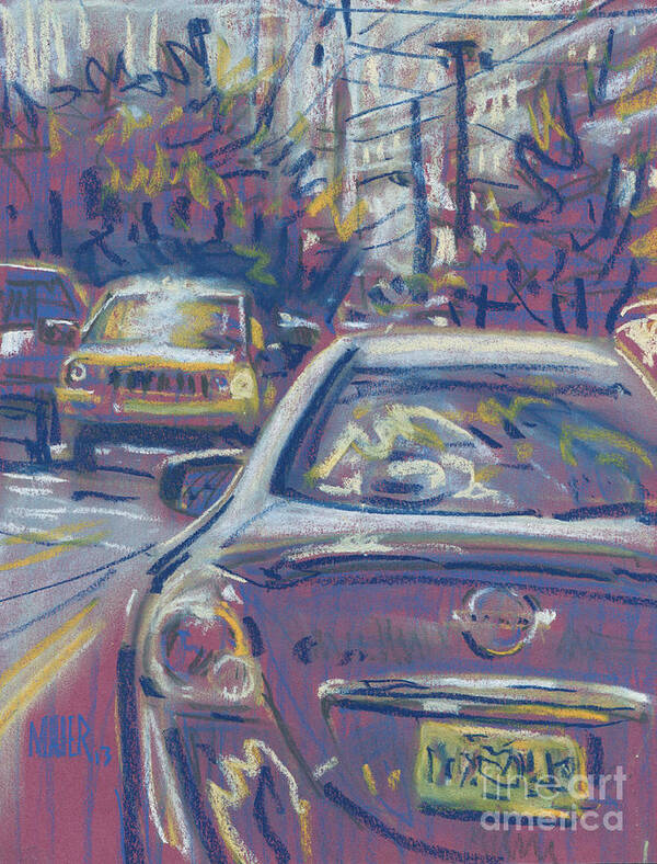 Parking Art Print featuring the painting Primary Parking #2 by Donald Maier
