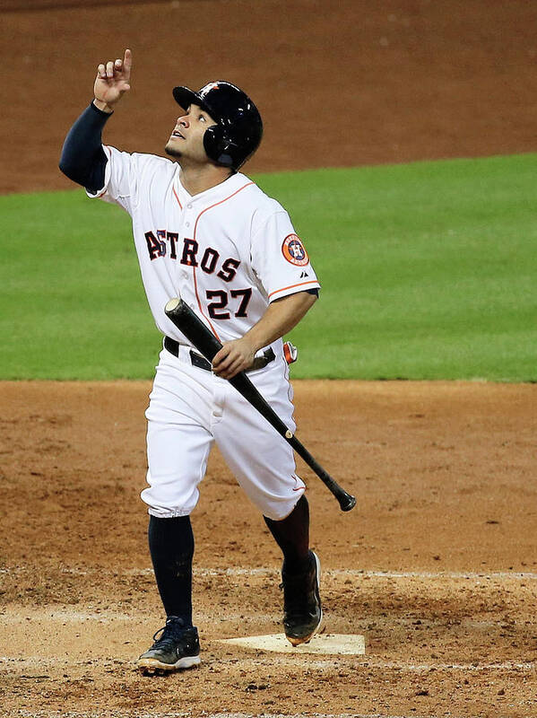 American League Baseball Art Print featuring the photograph Texas Rangers V Houston Astros #1 by Scott Halleran