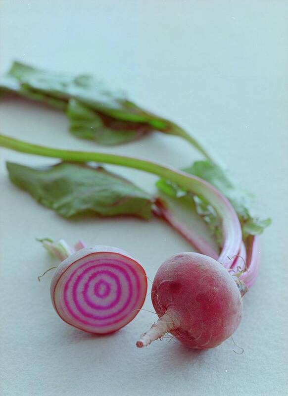 Beet Art Print featuring the photograph Two Chioggia Beets #1 by Romulo Yanes