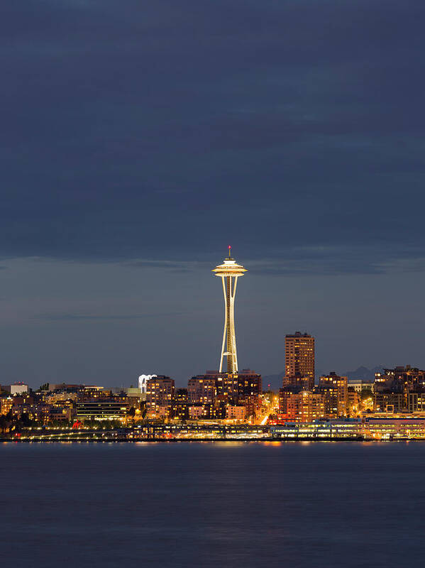 Bay Art Print featuring the photograph Wa, Seattle, Space Needle And Elliott #1 by Jamie and Judy Wild
