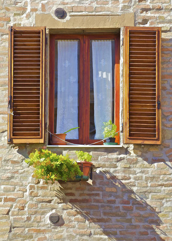 Brick Art Print featuring the photograph Window of Tuscany #2 by David Letts