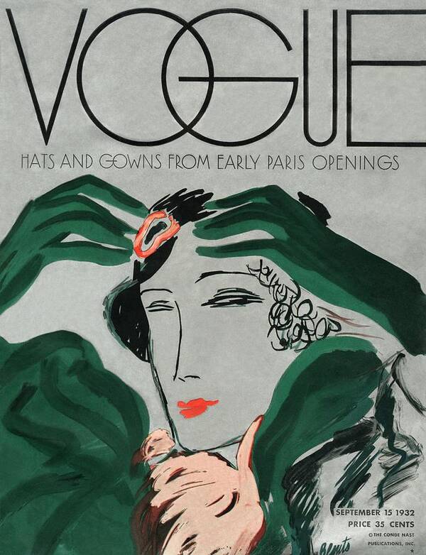 Illustration Art Print featuring the photograph A Vintage Vogue Magazine Cover Of A Woman #14 by Eduardo Garcia Benito