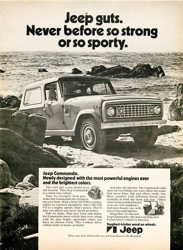 Old Art Print featuring the digital art 1972 Jeep Commando by Georgia Clare