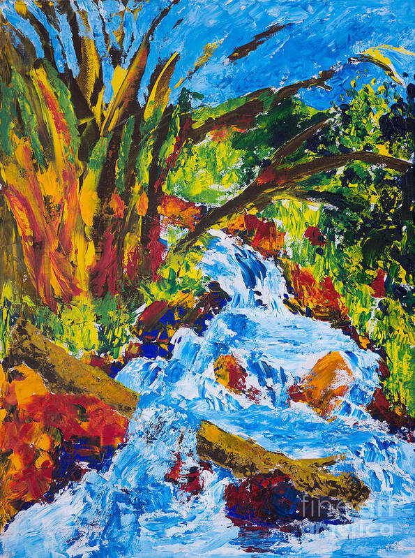 Trees Art Print featuring the painting Burch Creek by Walt Brodis