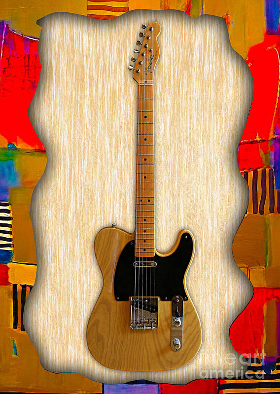 Fender Telecaster Art Print featuring the mixed media Fender Telecaster Collection #1 by Marvin Blaine
