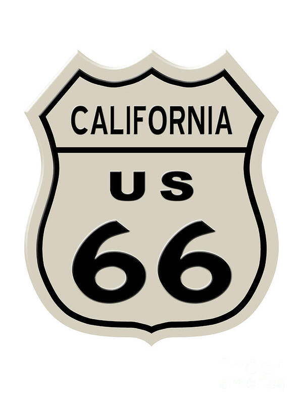 America Art Print featuring the digital art Historical Route 66 sign #2 by Indian Summer