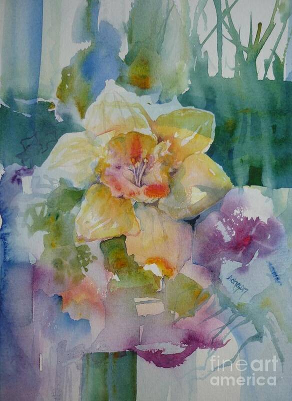 Flower Art Print featuring the painting Just before the rain #2 by Donna Acheson-Juillet