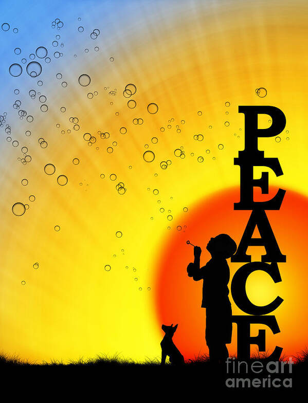 Boy Art Print featuring the photograph Peace #2 by Tim Gainey