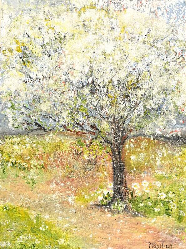 Landscape Art Print featuring the painting Spring by Evelina Popilian