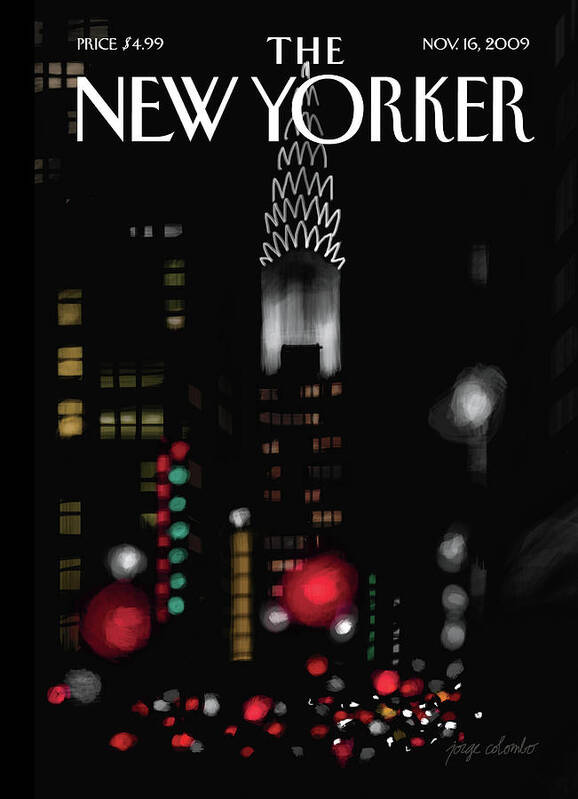 New York Art Print featuring the painting Night Lights by Jorge Colombo