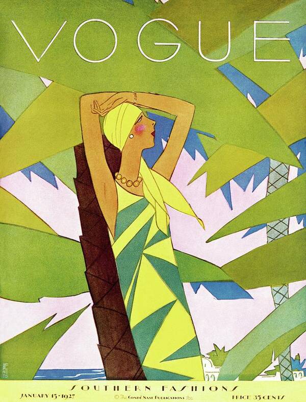 Illustration Art Print featuring the photograph A Vintage Vogue Magazine Cover Of A Woman #21 by Eduardo Garcia Benito