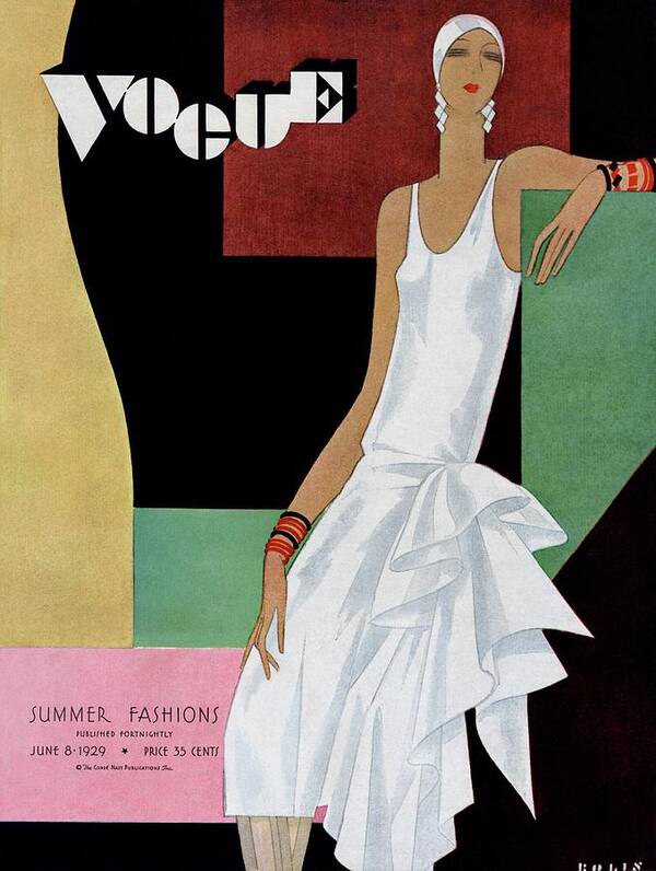 Illustration Art Print featuring the photograph A Vintage Vogue Magazine Cover Of A Woman #3 by William Bolin