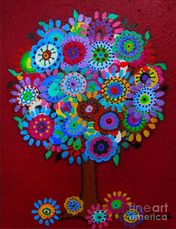 Tree Art Print featuring the painting Tree Of Hope #3 by Pristine Cartera Turkus