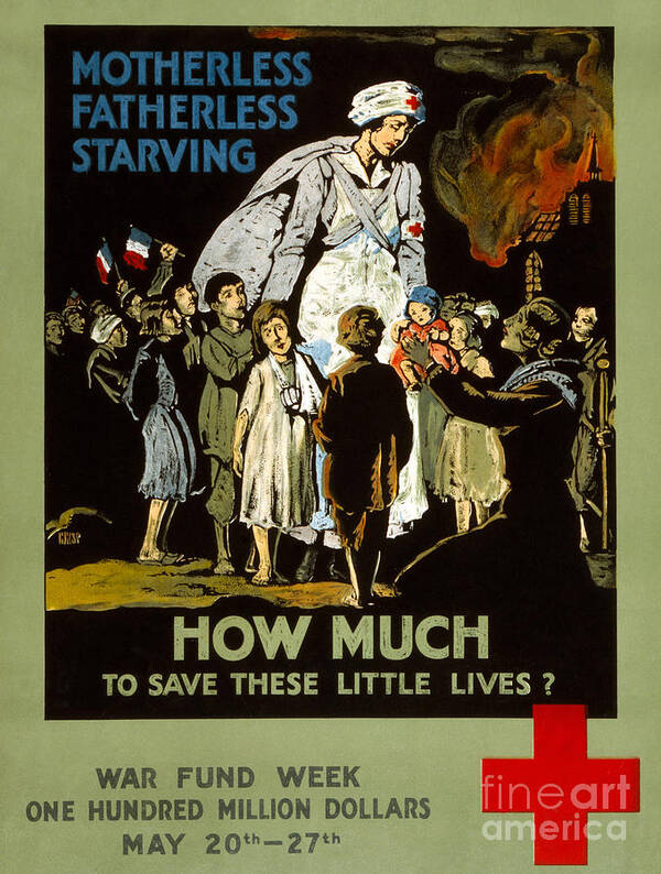 1917 Art Print featuring the photograph Red Cross Poster, 1917 #4 by Granger