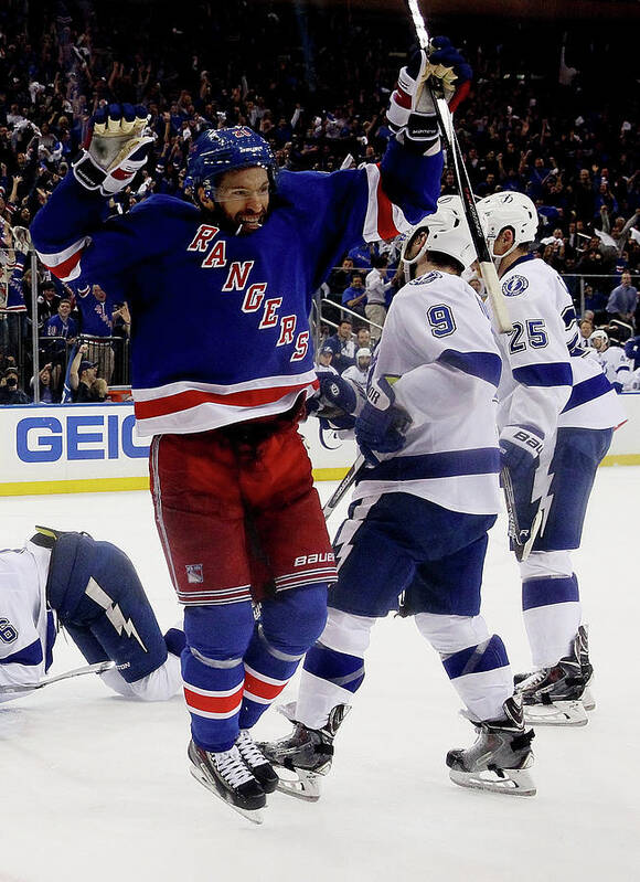 Playoffs Art Print featuring the photograph Tampa Bay Lightning V New York Rangers #4 by Bruce Bennett