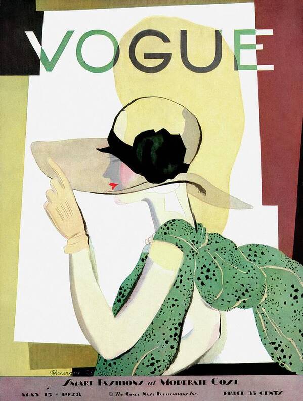 Illustration Art Print featuring the photograph A Vintage Vogue Magazine Cover Of A Woman #6 by Pierre Mourgue