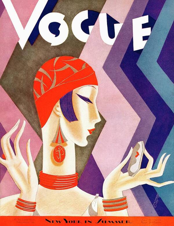 Illustration Art Print featuring the photograph A Vintage Vogue Magazine Cover Of A Woman by Eduardo Garcia Benito