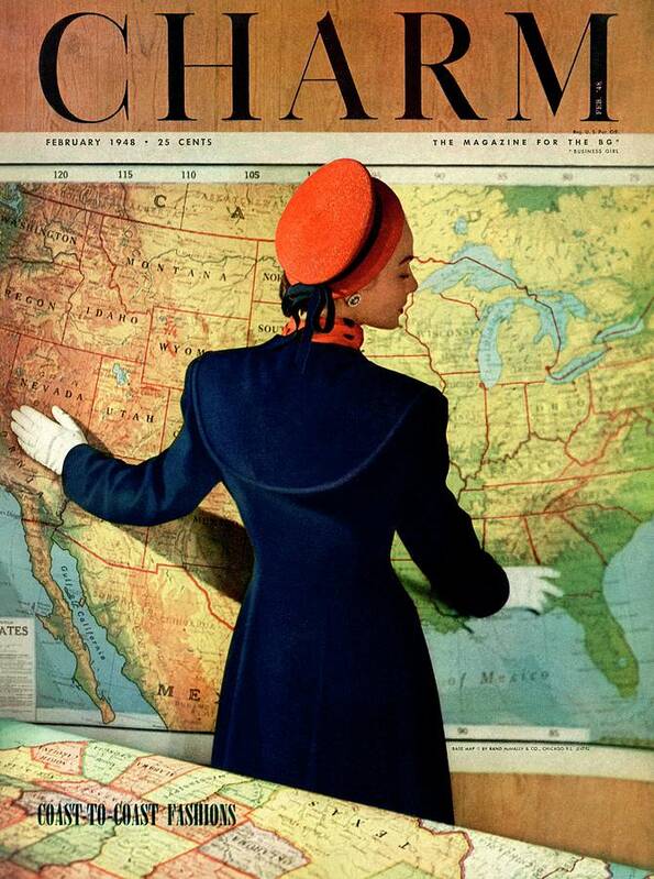 Accessories Art Print featuring the photograph A Charm Cover Of A Model By An American Map by Hal Reiff