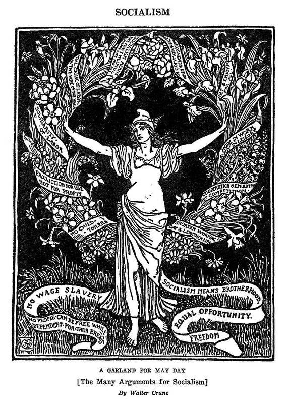 1913 Art Print featuring the drawing A Garland For May Day, 1913 by Walter Crane