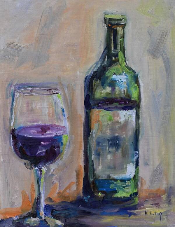 Wine Art Print featuring the painting A Good Pour by Donna Tuten