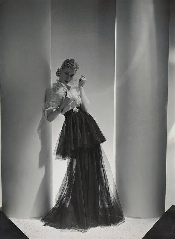 Accessories Art Print featuring the photograph A Model Wearing A 1930s Style Evening Gown by Horst P. Horst