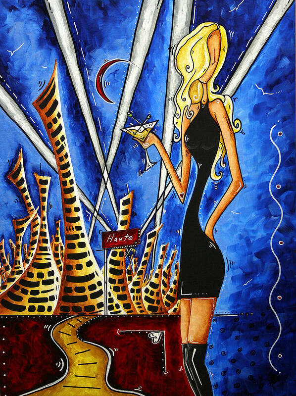 Art Art Print featuring the painting A Toast to the Little Black Dress by MADART by Megan Aroon