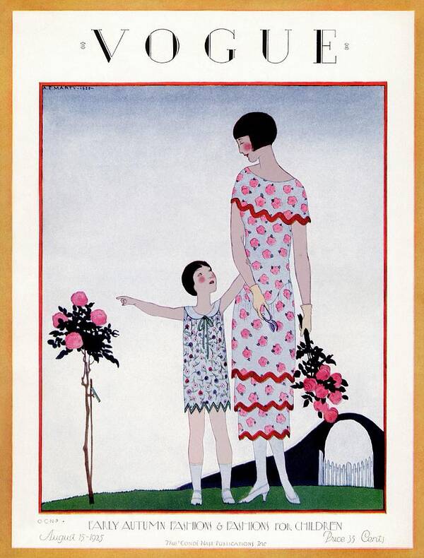 Illustration Art Print featuring the photograph A Vintage Vogue Magazine Cover Of A Child by Andre E Marty
