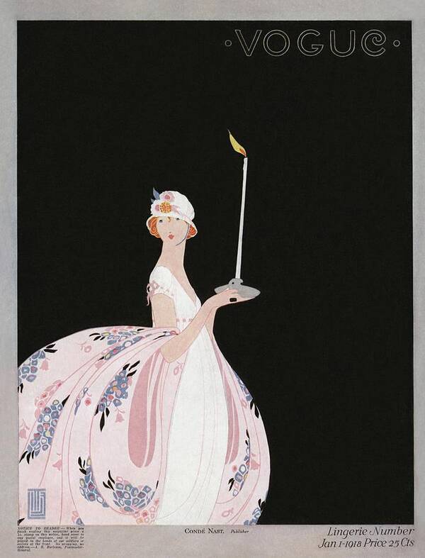 Illustration Art Print featuring the photograph A Vintage Vogue Magazine Cover Of A Woman by Alice de Warenne Little