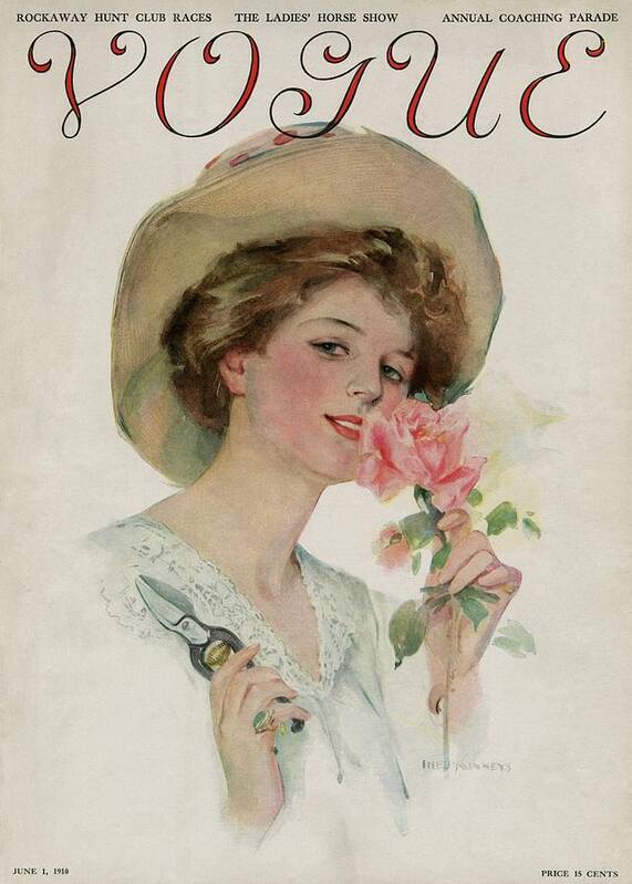 Illustration Art Print featuring the photograph Vintage Vogue Cover Of A Woman Gardening by The Kinneys