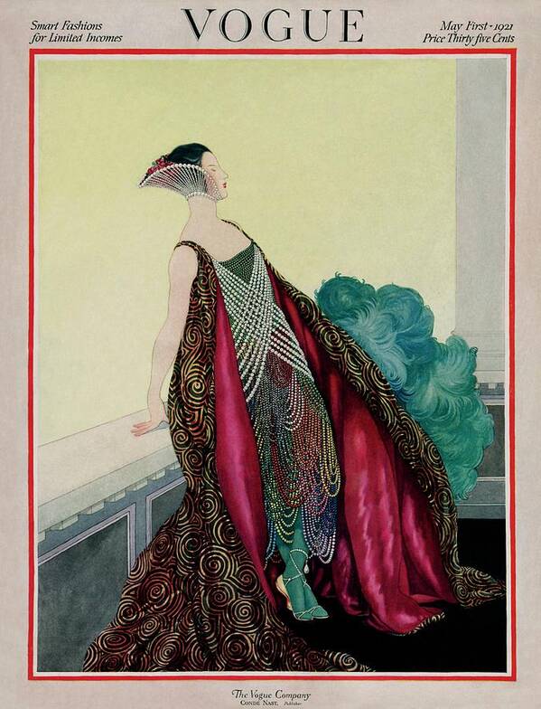 Illustration Art Print featuring the photograph A Vogue Magazine Cover Of A Woman by George Wolfe Plank
