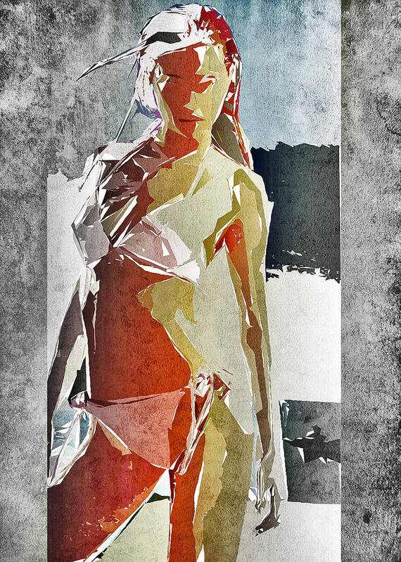 Woman Art Print featuring the digital art Abstract Woman by David Ridley