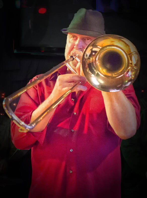 Trombone Art Print featuring the photograph Al Bent on trombone by Jessica Levant