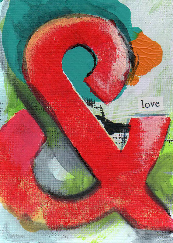 Love Art Print featuring the painting Ampersand Love by Linda Woods