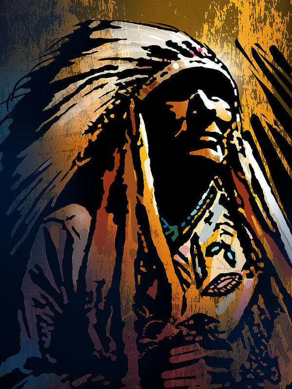 Native American Art Print featuring the painting Ancestral Light by Paul Sachtleben