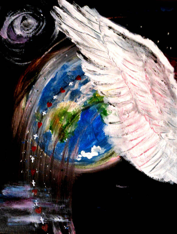 Angel Art Print featuring the painting Angel by Amanda Dinan