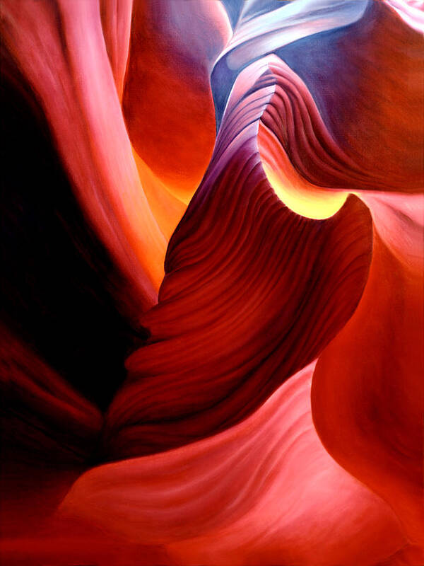 Antelope Canyon Art Print featuring the painting Antelope Magic by Anni Adkins