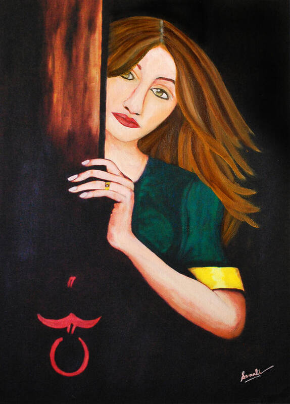 Woman Art Print featuring the painting Anticipation by Sonali Kukreja