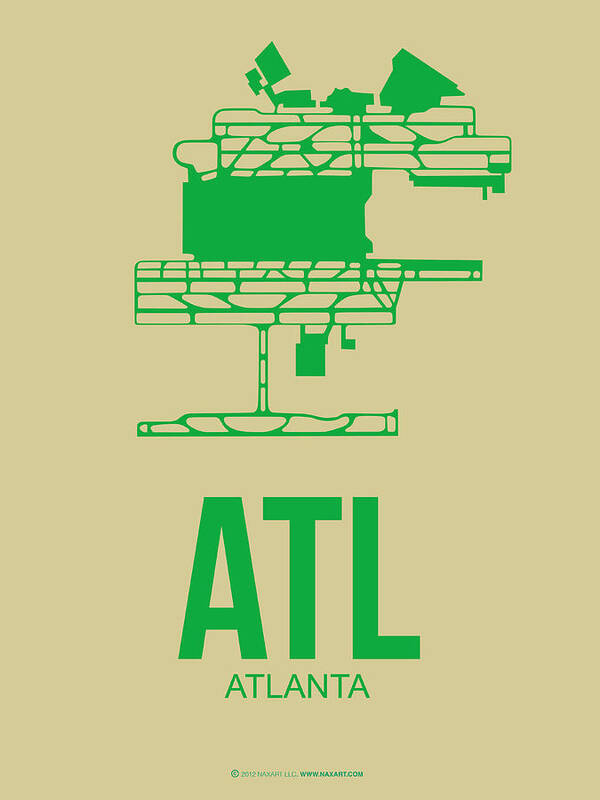 Atlanta Art Print featuring the digital art ATL Atlanta Airport Poster 1 by Naxart Studio