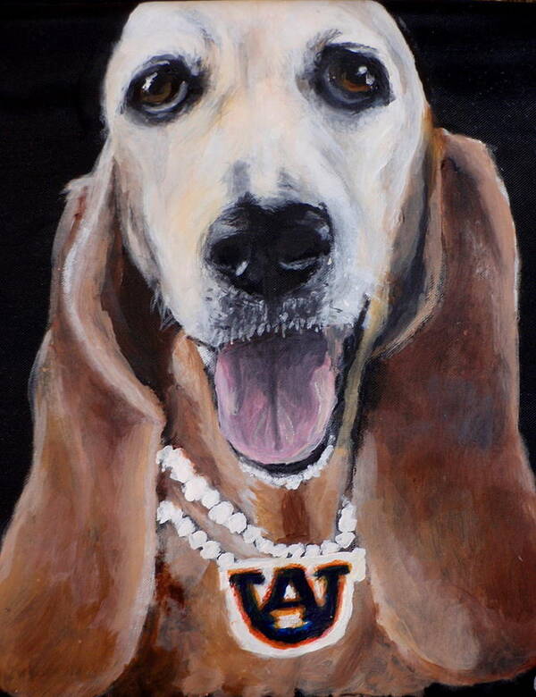 Basset Hound Art Print featuring the painting Aubie by Carol Russell