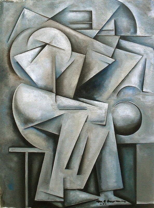 Cubist Art Print featuring the painting Augmentation by Martel Chapman