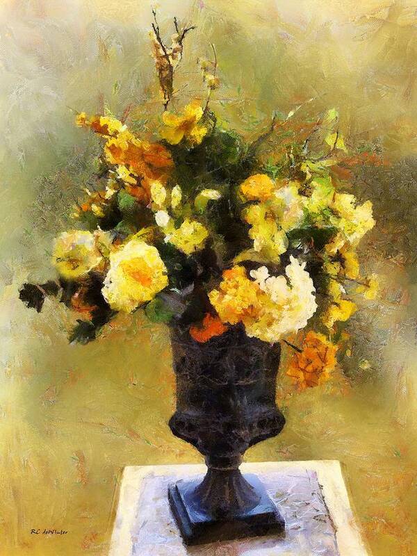 Flowers Art Print featuring the painting Autumn Antiqua by RC DeWinter