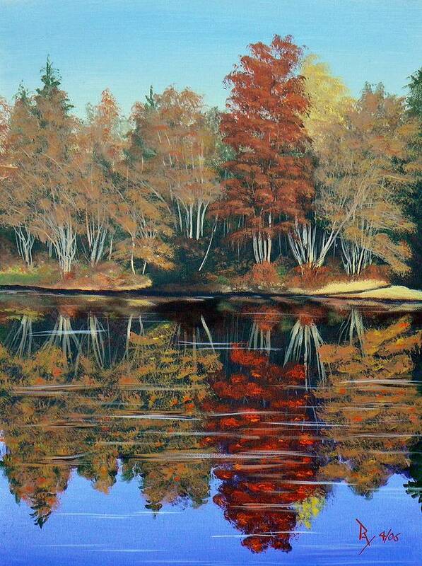Fall Colors Art Print featuring the painting Autumn Reflections by Ray Nutaitis