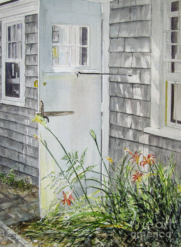 Original Painting Art Print featuring the painting Back Door Nantucket by Carol Flagg