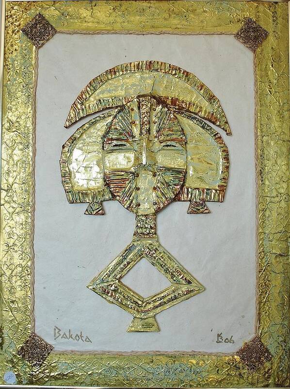 Mixed Media Art Print featuring the painting Bakota by Karen Buford