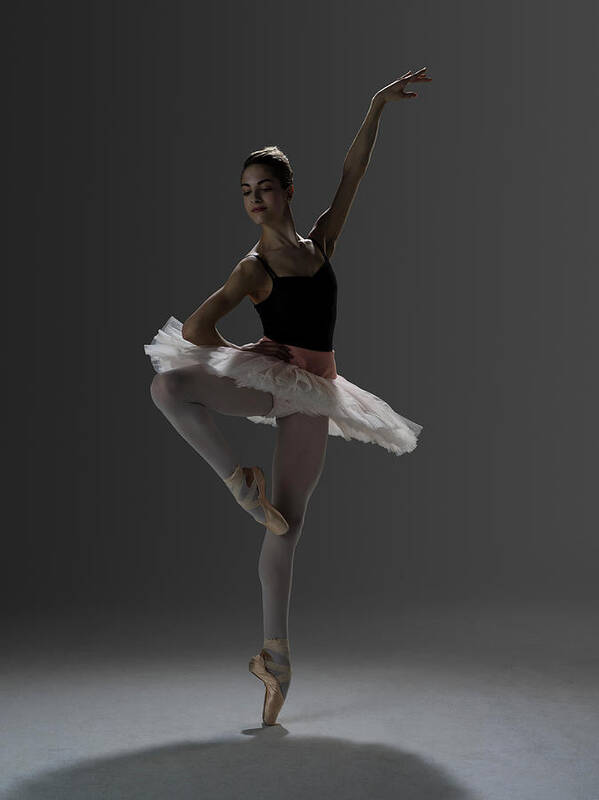 Ballet Dancer Art Print featuring the photograph Ballerina In Ballet Passé Devant On by Nisian Hughes