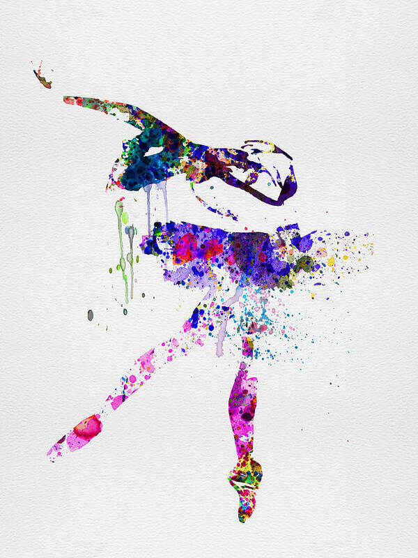 Ballet Art Print featuring the painting Ballerina Watercolor 2 by Naxart Studio