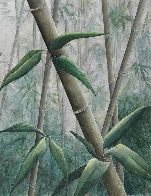 Bamboo Art Print featuring the painting Bamboo 2 by Sandy Clift