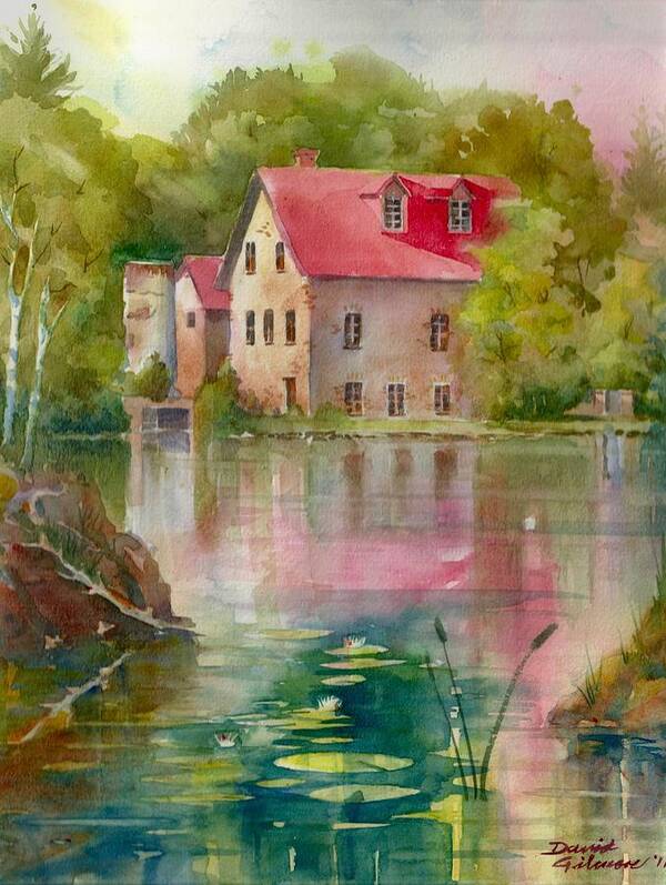 Landscape Art Print featuring the painting Bedford Mill by David Gilmore