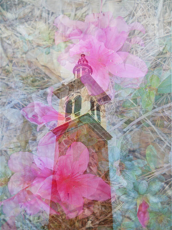 Tower Art Print featuring the photograph Bell Tower Wrapped in Spring by Judy Hall-Folde